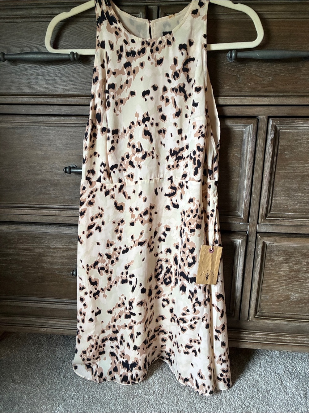 knot sisters Leopard Print Dress in Cream, Tan and Black